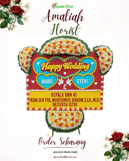 Papan Bunga Pernikahan Sambung Makmur